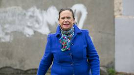 Mary Lou McDonald confronted by anti-immigration protesters in Dublin’s East Wall
